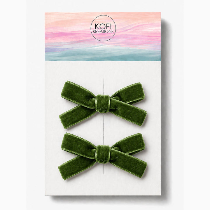 Small Velvet | Pigtail Hair Bows
