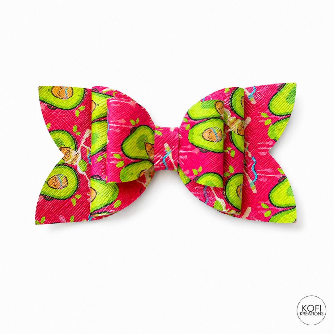 Josie Avocado | Faux Leather Hair Bow