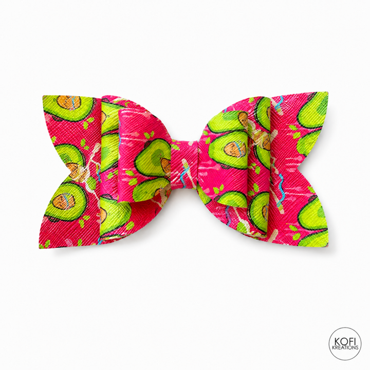 Josie Avocado | Faux Leather Hair Bow