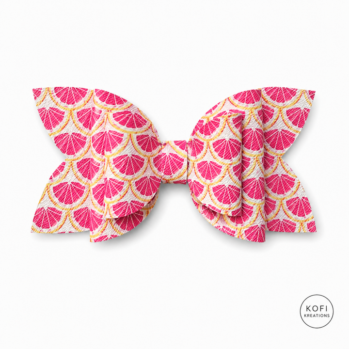 Josie Grapefruit | Faux Leather Hair Bow