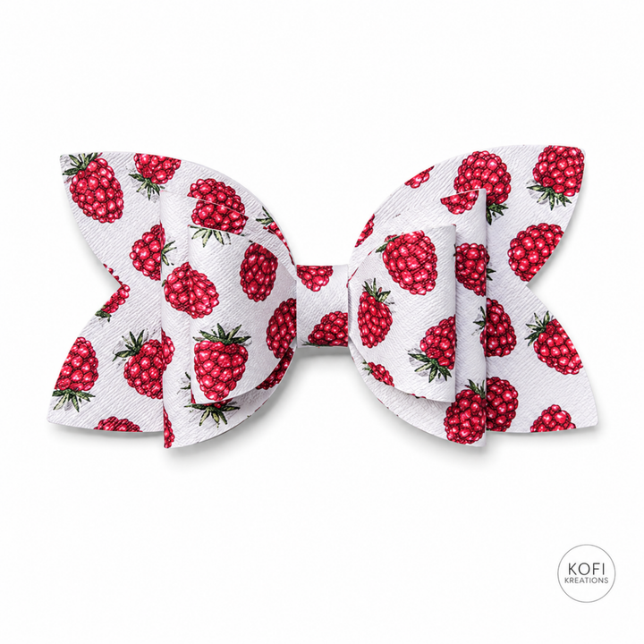 Josie Raspberry | Faux Leather Hair Bows