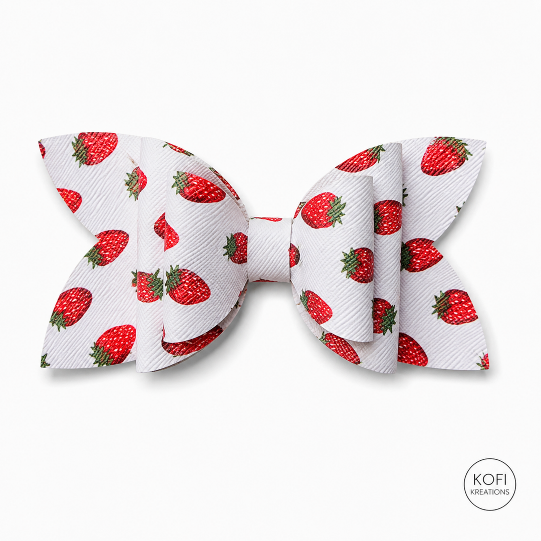 Josie Strawberry | Faux Leather Hair Bow