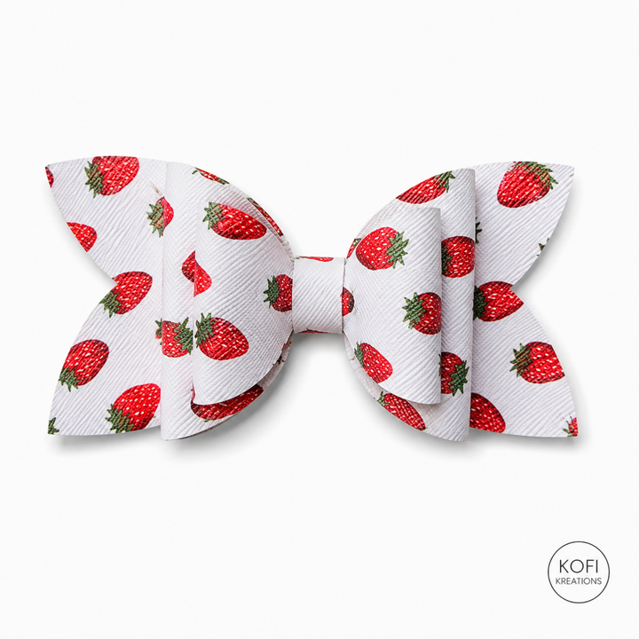 Josie Strawberry | Faux Leather Hair Bow