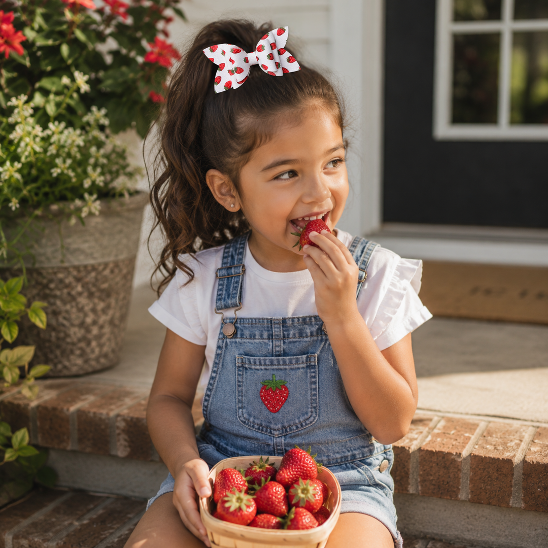 Josie Strawberry | Faux Leather Hair Bow