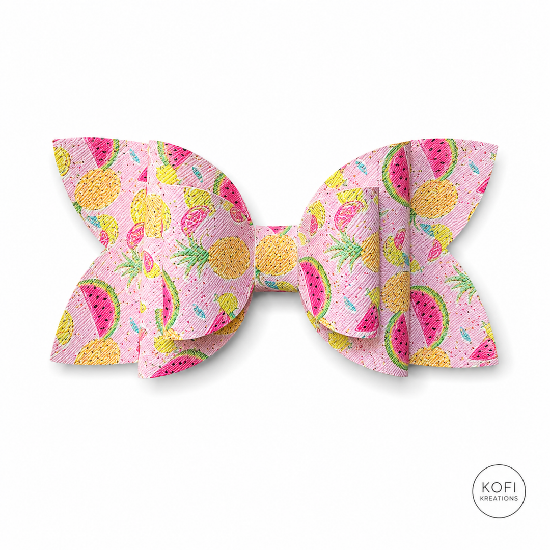 Josie Tropical | Faux Leather Hair Bow
