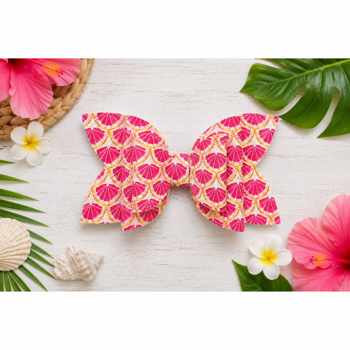 Josie Grapefruit | Faux Leather Hair Bow