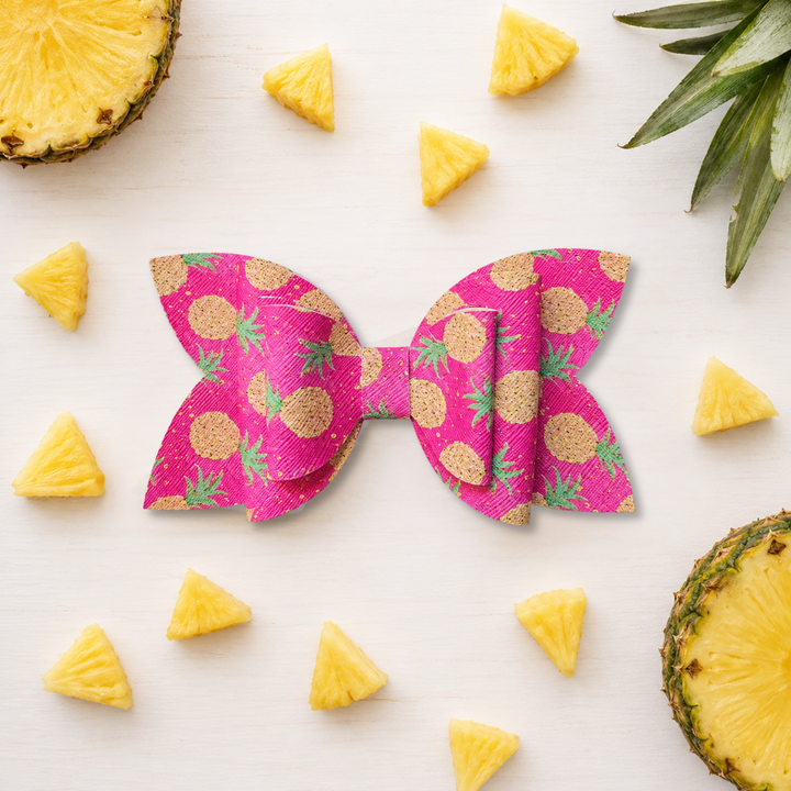 Josie Pineapple | Faux Leather Hair Bow