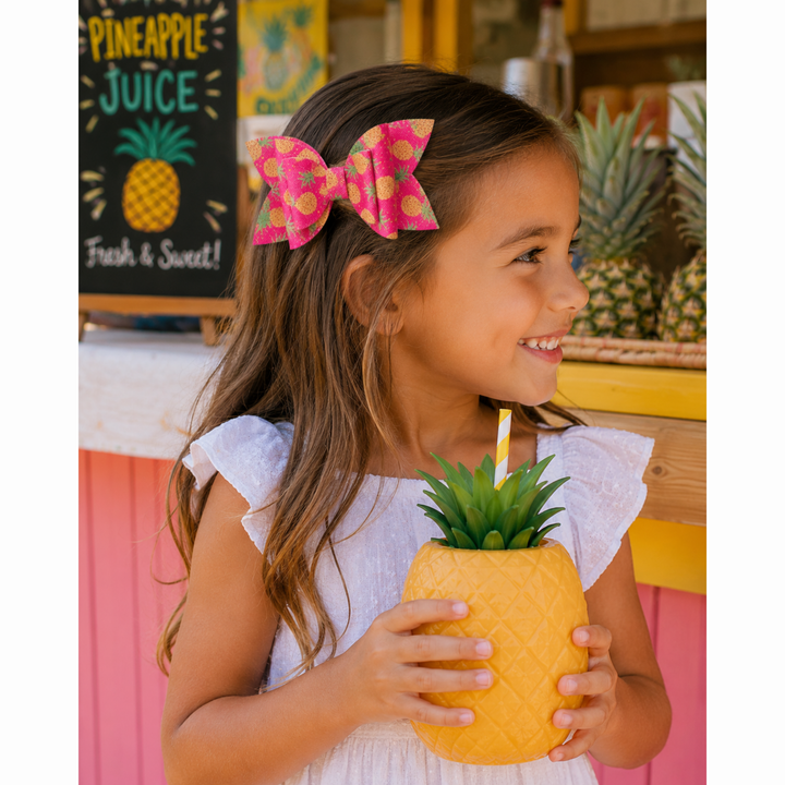 Josie Pineapple | Faux Leather Hair Bow