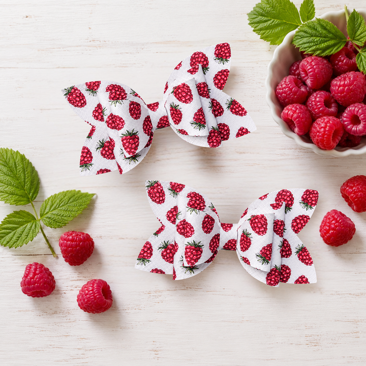 Josie Raspberry | Faux Leather Hair Bows