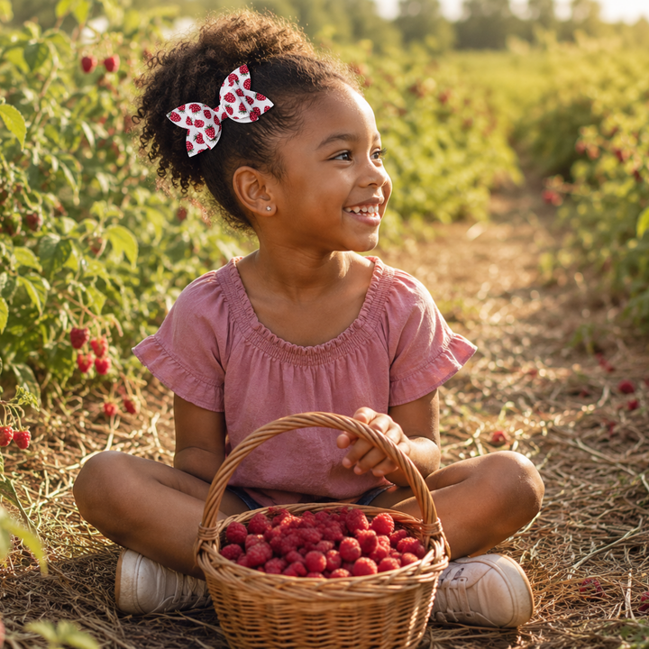 Josie Raspberry | Faux Leather Hair Bows