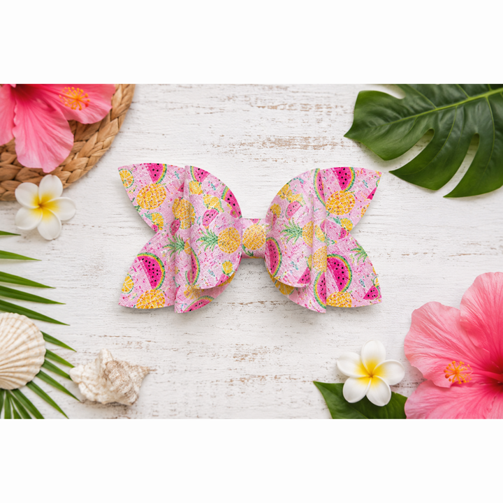 Josie Tropical | Faux Leather Hair Bow