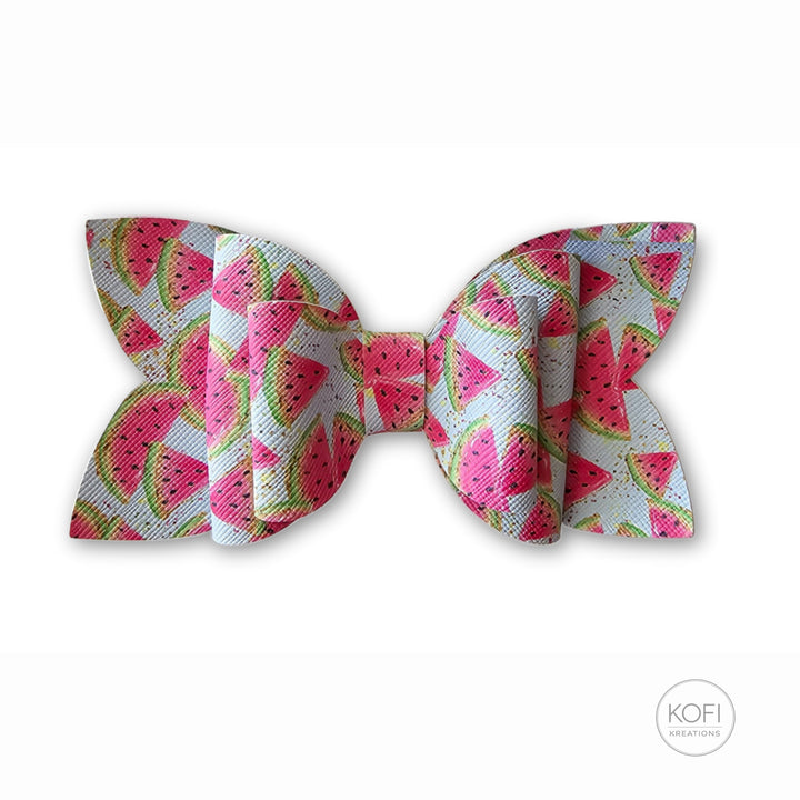 Josie Watermelon | Faux Leather Hair Bows