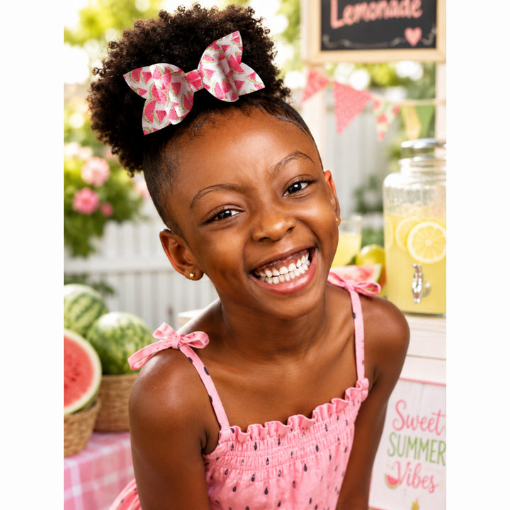 Josie Watermelon | Faux Leather Hair Bows