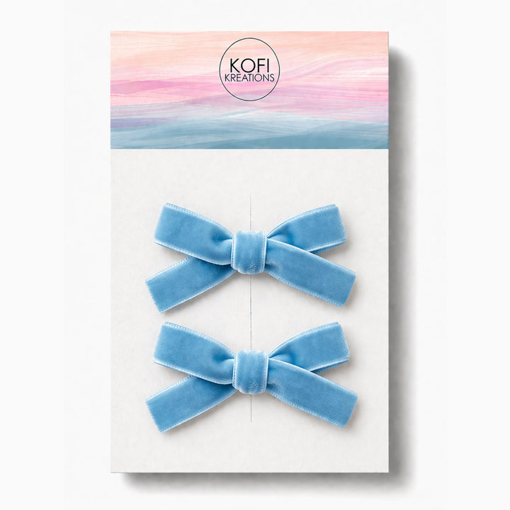 Small Velvet | Pigtail Hair Bows