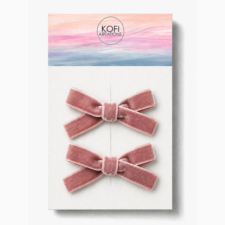 Small Velvet | Pigtail Hair Bows