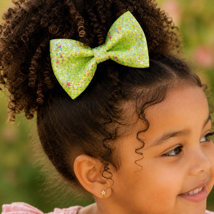 Pinch Green | Glitter Hair Bow