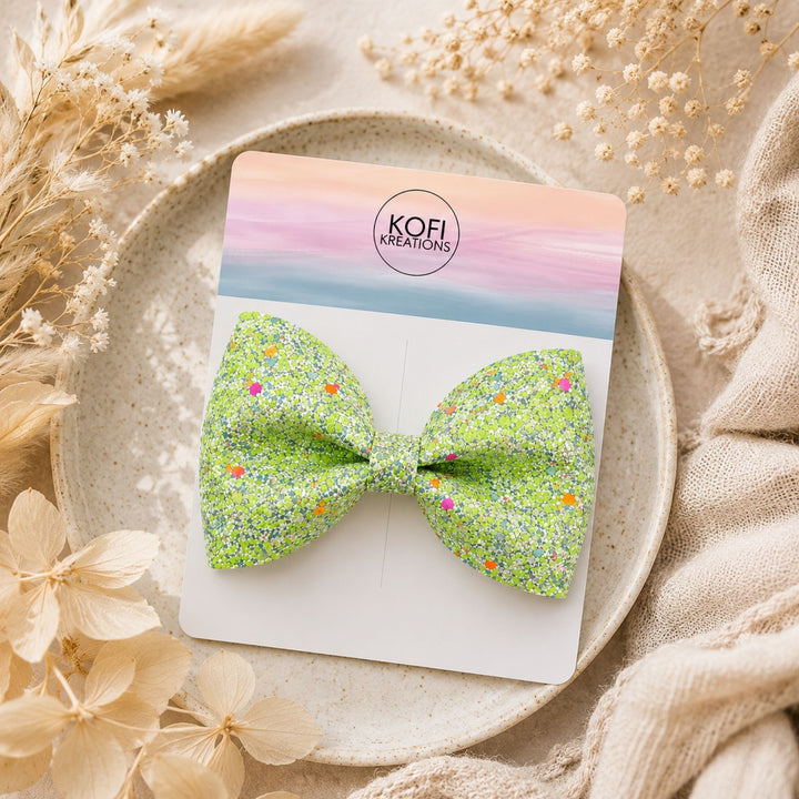 Pinch Green | Glitter Hair Bow