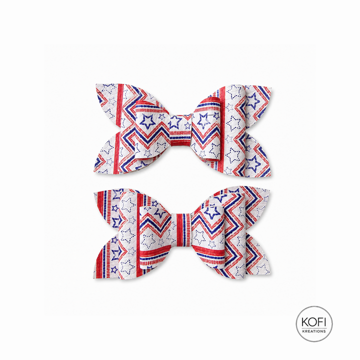 Luna Chevron | Faux Leather Hair Bows
