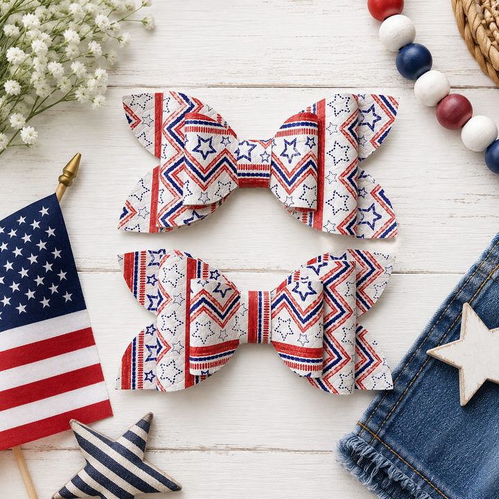 Luna Chevron | Faux Leather Hair Bows