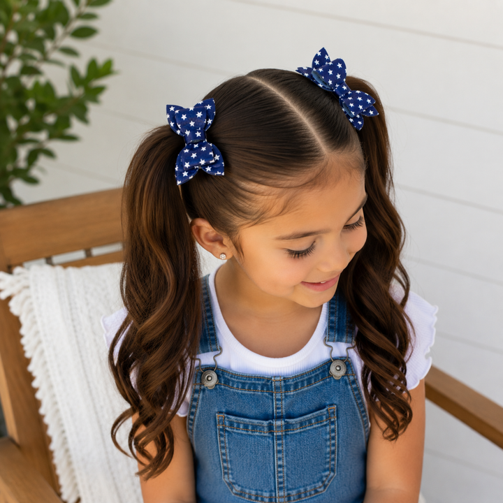 Luna Festive Stars | Faux Leather Hair Bows