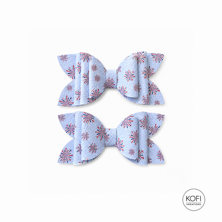 Luna Firecracker Pop | Faux Leather Hair Bows