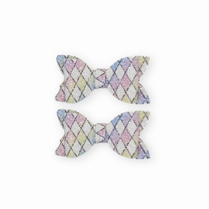 Luna | Rainbow Pyramid Glitter Hair Bow