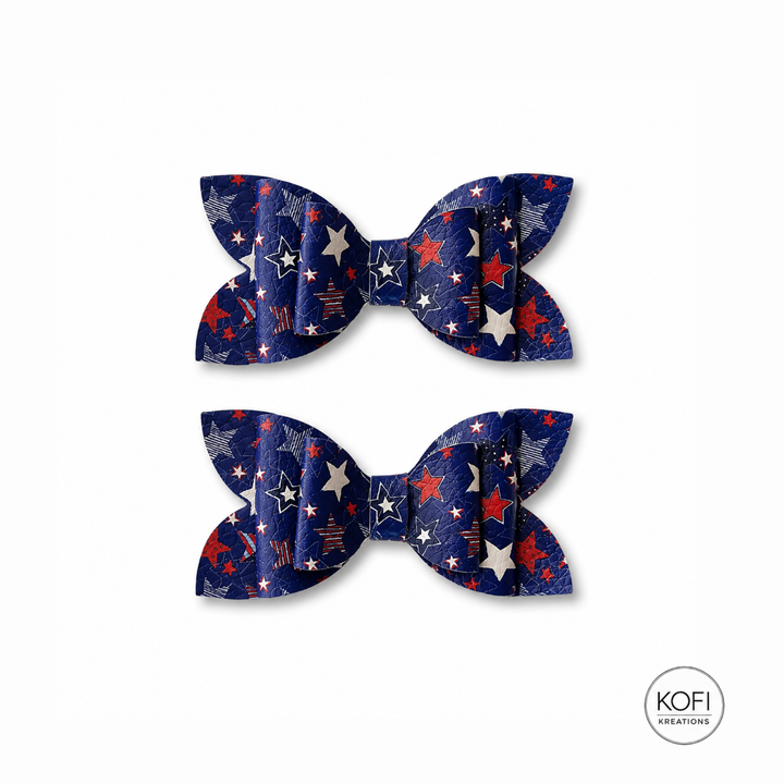 Luna Glory Spangled | Faux Leather Hair Bows
