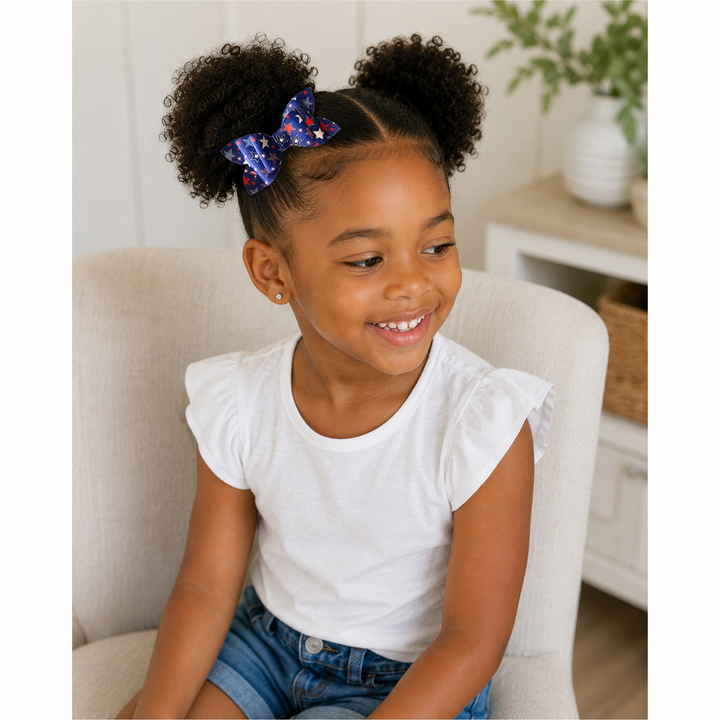 Luna Glory Spangled | Faux Leather Hair Bows