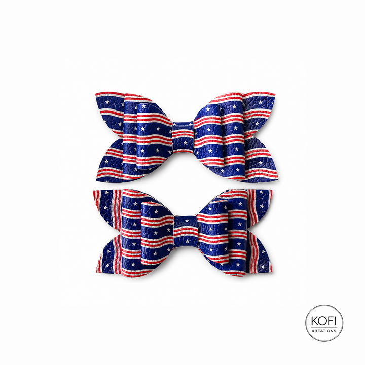 Luna Liberty Lines | Faux Leather Hair Bows