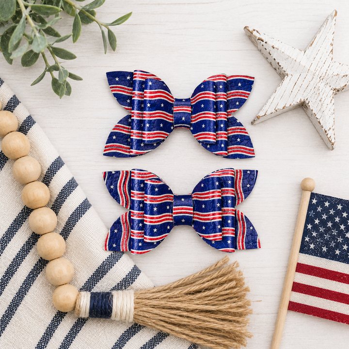 Luna Liberty Lines | Faux Leather Hair Bows