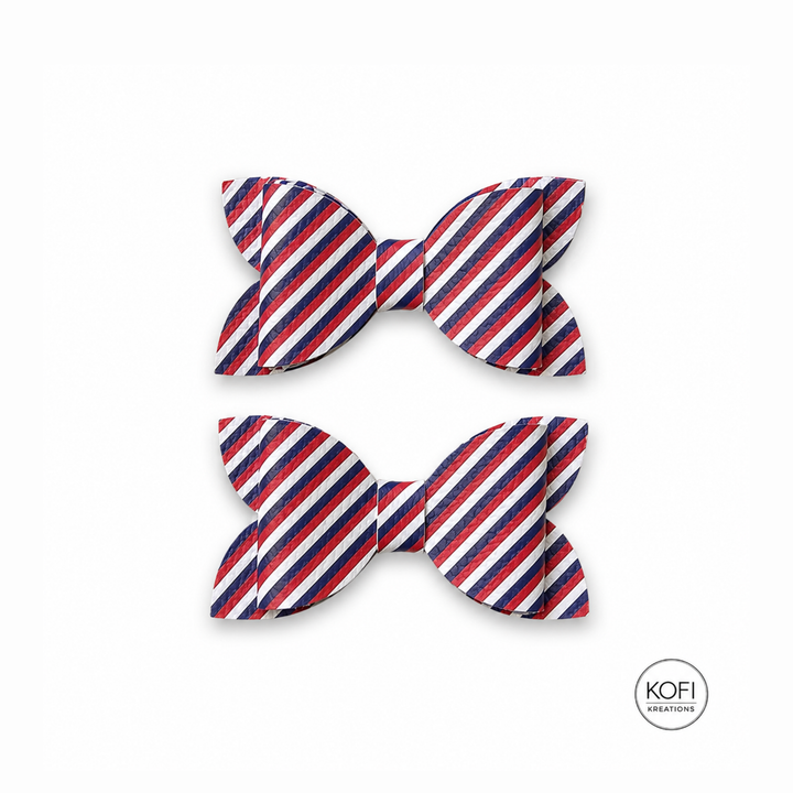 Luna Patriotic Stripes | Faux Leather Hair Bows