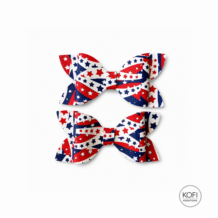 Luna Sparkler Glow | Faux Leather Hair Bows