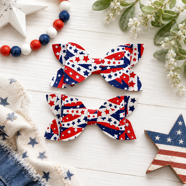 Luna Sparkler Glow | Faux Leather Hair Bows