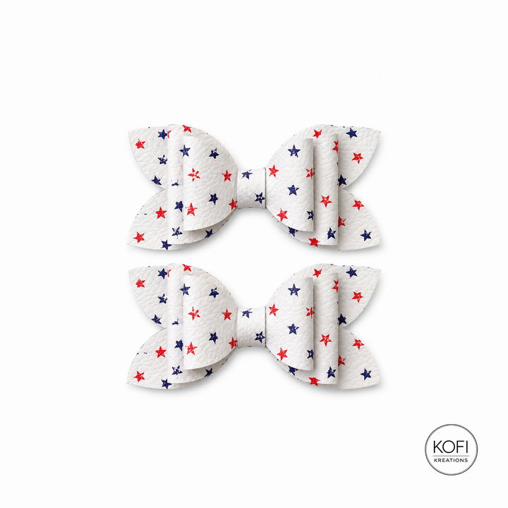 Luna Starburst Parade | Faux Leather Hair Bows