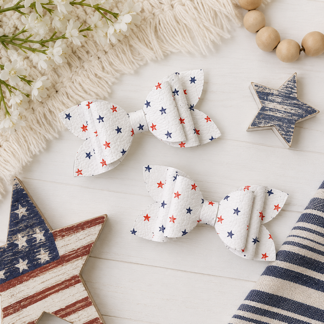 Luna Starburst Parade | Faux Leather Hair Bows