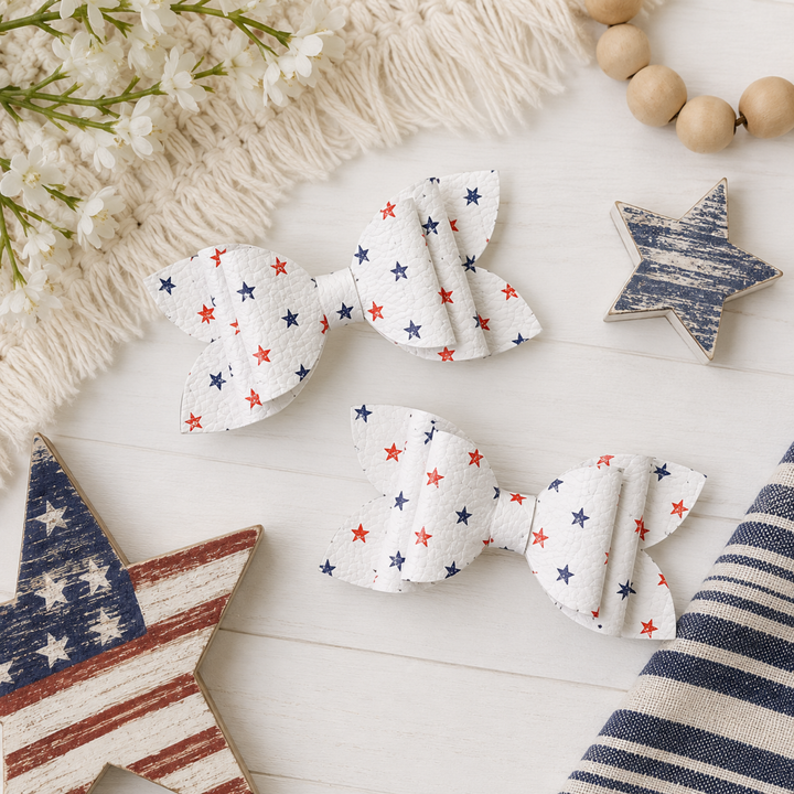 Luna Starburst Parade | Faux Leather Hair Bows