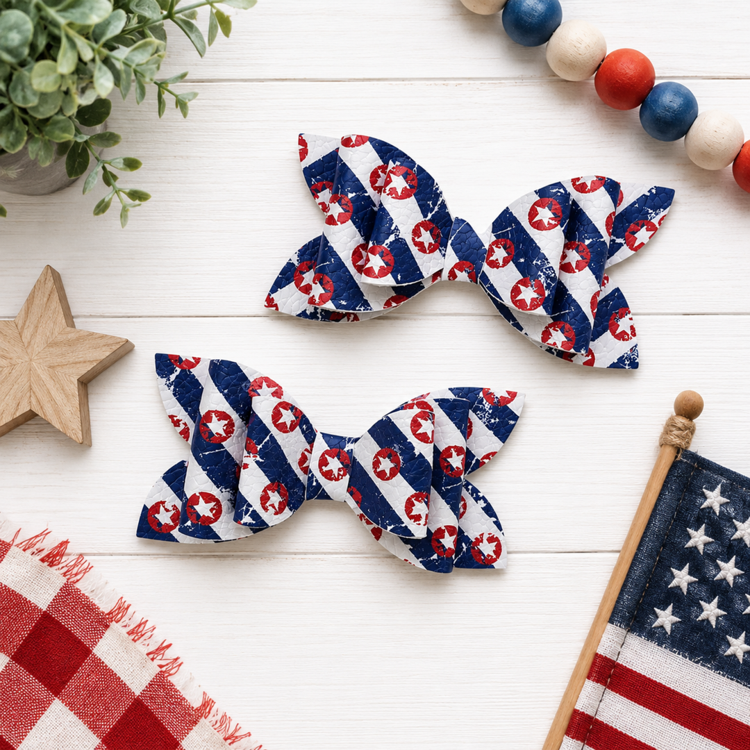 Luna Texas Pop | Faux Leather Hair Bows