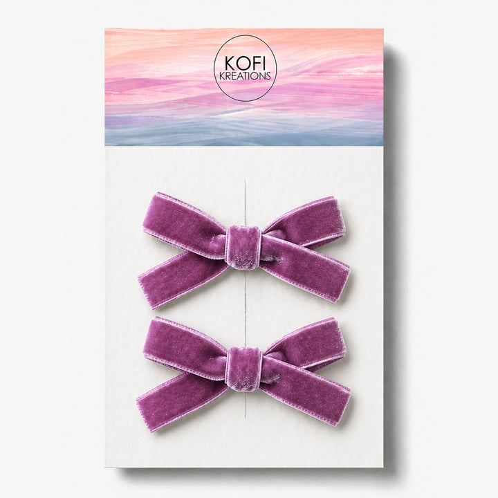 Small Velvet | Pigtail Hair Bows