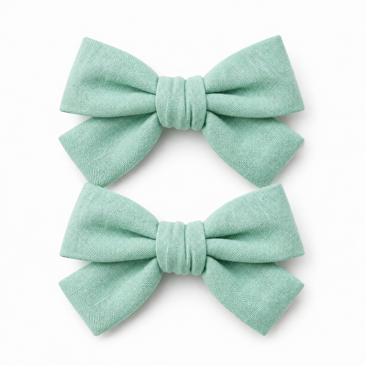 Mint | Pigtail Hair Bows