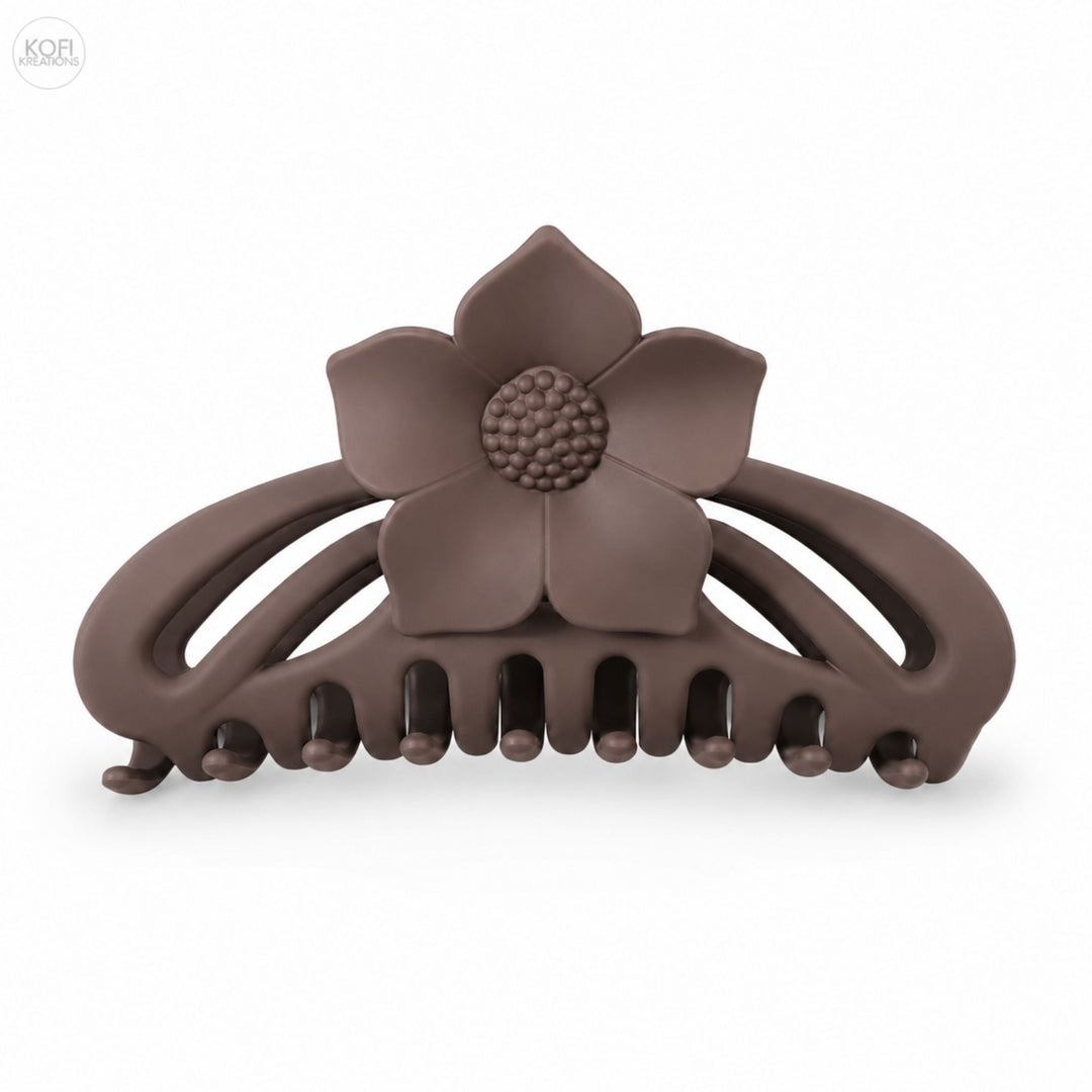 Mocha Lotus Flower | Hair Claw