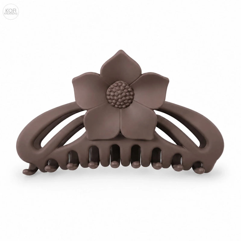 Mocha Lotus Flower | Hair Claw