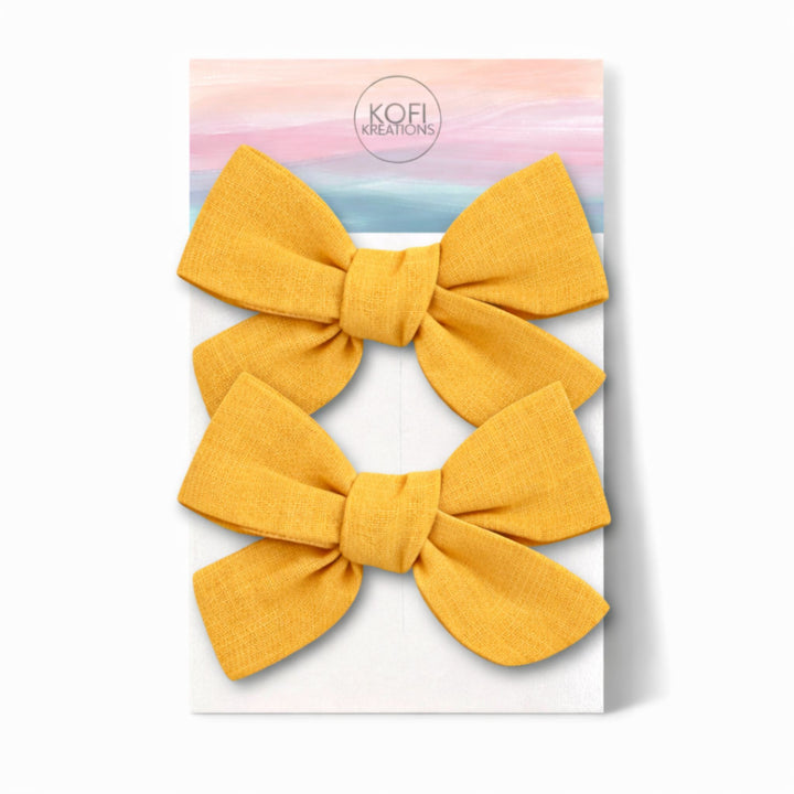 Mustard | Pigtail Hair Bows