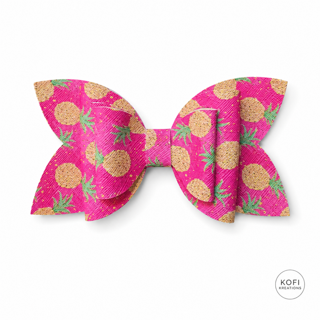 Josie Pineapple | Faux Leather Hair Bow