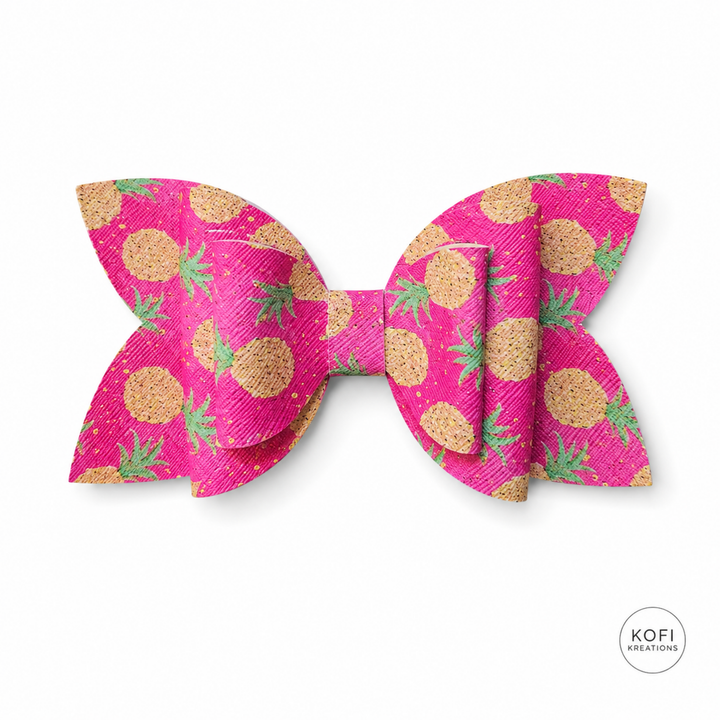 Josie Pineapple | Faux Leather Hair Bow