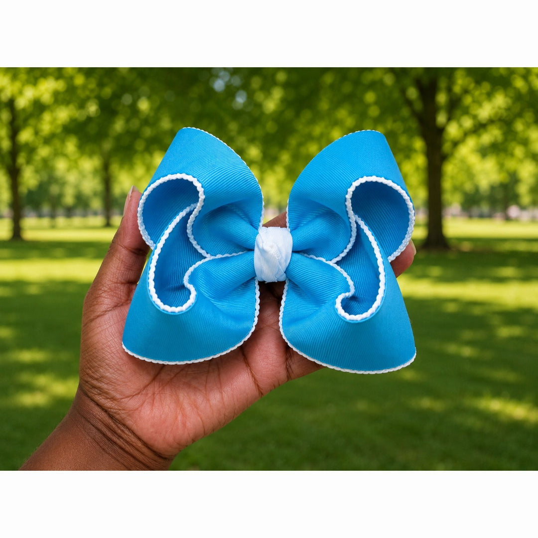Blue Skies | Moonstitch Hair Bow