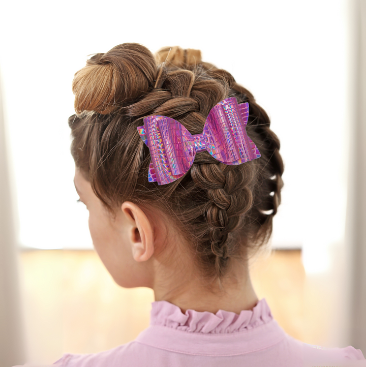 Josie | Purple Love Faux Leather Hair Bow Set