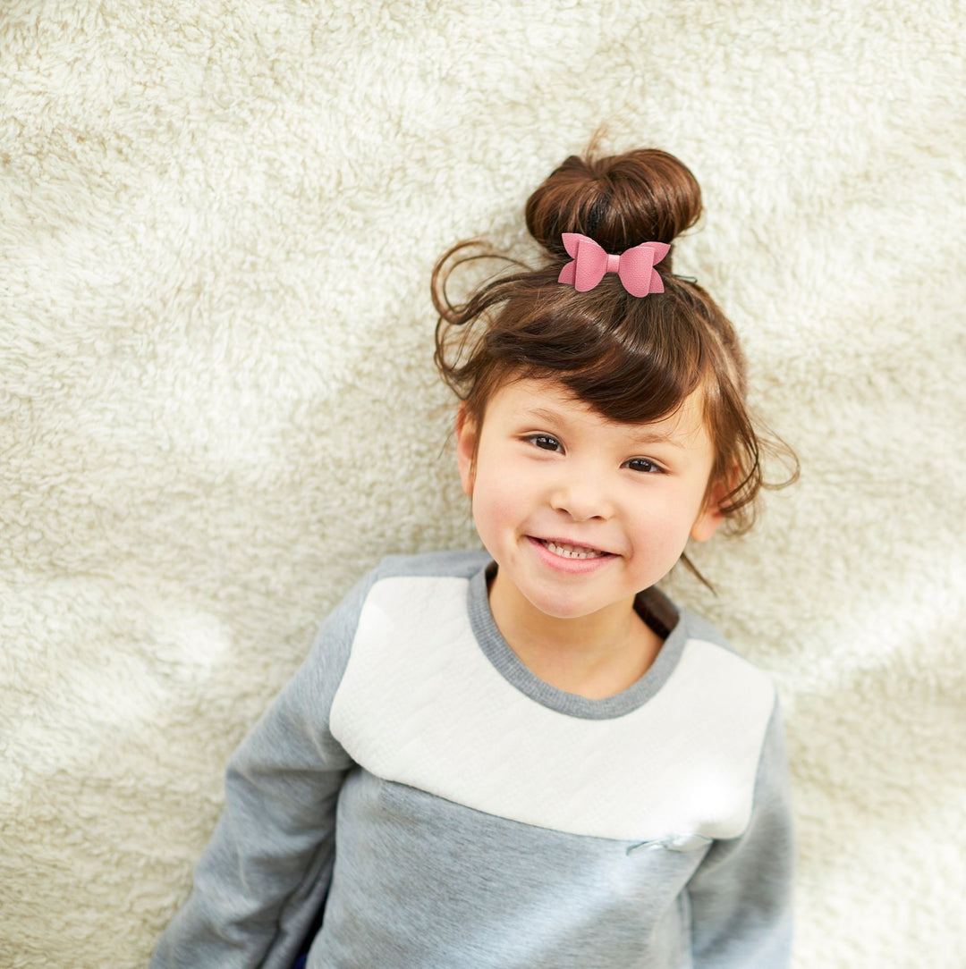Luna | Red & Pink Valentine Faux Leather Hair Bows