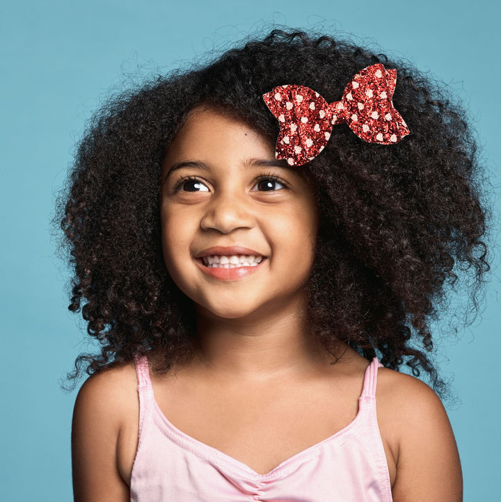Josie | I Heart You Glitter Hair Bow