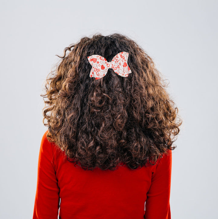 Josie | Passion Hearts Faux Leather Hair Bow