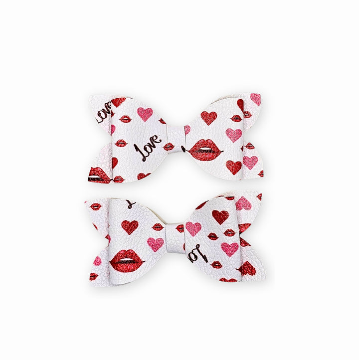 Luna | Kiss Me Love Faux Leather Hair Bow Set